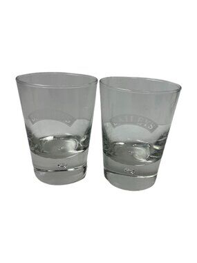 Baileys Irish Cream Logo Rocks Glasses Heavy Base Clear Set Of 2 Barware